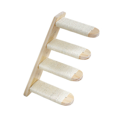 Cat Activity Center with Solid Wood Sisal Scratching Posts and Hammock